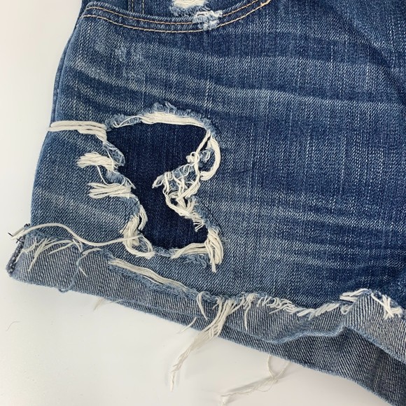 Abercrombie & fitch distressed roll cuff jean shorts 4 - Picture 4 of 6